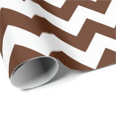 ブラウンとホワイトの大きなシェブロンの包装紙 ラッピングペーパー (ロールコーナー)