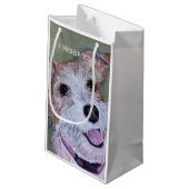 ブラウンとホワイトジャックラッセル| スモールペーパーバッグ (裏面アングル)