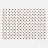 ブラウンとホワイトストライプの山形水玉模様 ラッピングペーパーシート (正面)