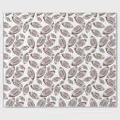 ブラウンとホワイトフットボールパターン ラッピングペーパー (フラット)