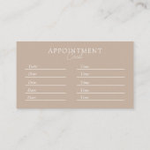 ブラウンとホワイトミニマル、エレガント、サロン、QRコード 予約カード (裏面)