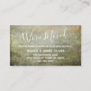 ブラウンとマスタードのテクスチグランジュ付き「引っ越しました エンクロージャーカード