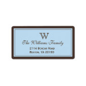 ブラウンとライトブルークラシック縁ど ラベル (正面)