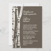 ブラウンと樺の木ツリー結婚式招待状 招待状 (正面)