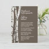 ブラウンと樺の木ツリー結婚式招待状 招待状 (スタンド正面)