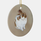 ブラウンと白のレックス セラミックオーナメント (右)