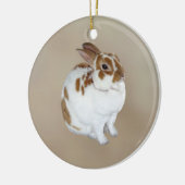 ブラウンと白のレックス セラミックオーナメント (左)