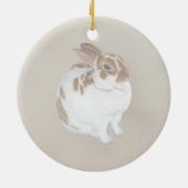 ブラウンと白のレックス セラミックオーナメント (裏面)