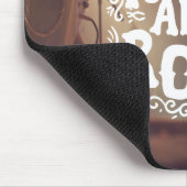 ブラウンと白モダンのロックンロール マウスパッド (コーナー)