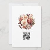 ブラウンと赤面フローラサマー結婚ズ 招待状 (裏面)