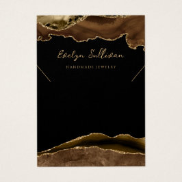 ブラウンと金ゴールドのアジェートネックレス表示カード