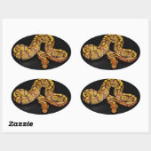 ブラウンと金ゴールドボールPython 楕円形シール (シート)