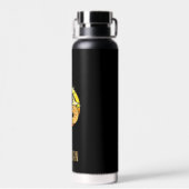 ブラウンと金ゴールド山羊座〔占星術の〕十二宮図の記号ブラック ウォーターボトル (背面)