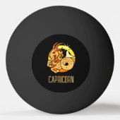 ブラウンと金ゴールド山羊座〔占星術の〕十二宮図の記号ブラック 卓球ボール (正面)