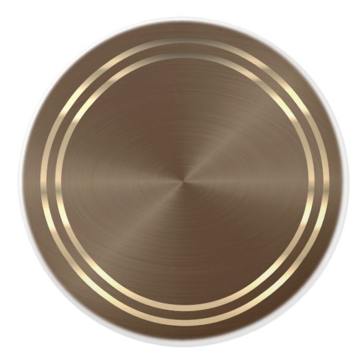 ブラウンと金ゴールド セラミックノブ (正面)