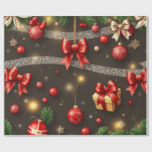 ブラウンと金ゴールド ラッピングペーパー (フラット)