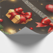 ブラウンと金ゴールド ラッピングペーパー (角)