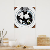 ブラウンにタイトフィット(v3) |キャットアート ポスター (キッチン)