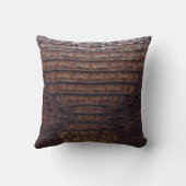 ブラウンのわにプリントの枕#1 クッション (裏面)