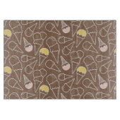 ブラウンのアイスクリームコーンパターン カッティングボード (正面)