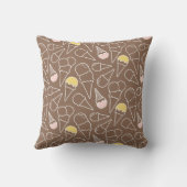 ブラウンのアイスクリームコーンパターン クッション (裏面)