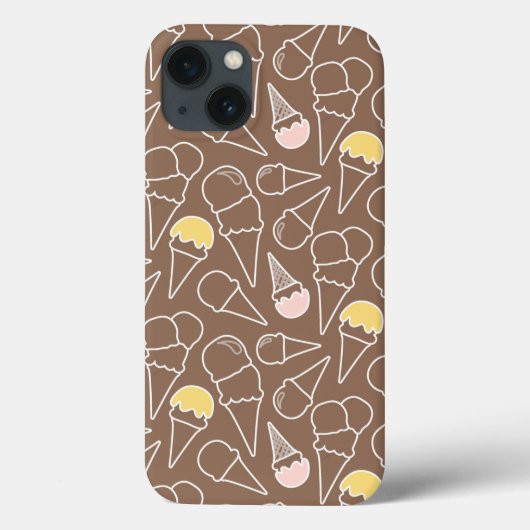 ブラウンのアイスクリームコーンパターン Case-Mate iPhoneケース (裏面)