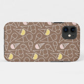 ブラウンのアイスクリームコーンパターン Case-Mate iPhoneケース (裏面(横))