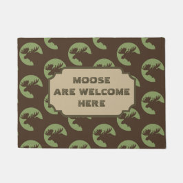 ブラウンのアメリカヘラジカの円パターン小屋 ドアマット