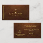 ブラウンのエレガントで、モダンな革弁護士 名刺 (正面/裏面)
