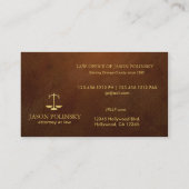 ブラウンのエレガントで、モダンな革弁護士 名刺 (裏面)