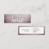 ブラウンのエレガントなこんにちはプランナーの小型名刺 スキニー名刺 (正面/裏面)