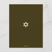 ブラウンのエレガントな生地のバーの（ユダヤ教の）バル・ミツバーの応答カード 出欠カード (裏面)