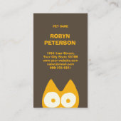 ブラウンのオレンジ三角形の記号による猫 名刺 (裏面)