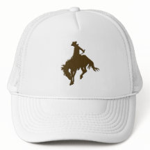 ブラウンのカウボーイの強く反対する馬