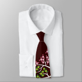 ブラウンのカスタムなタイのお洒落な4本の季節の木 ネクタイ (タイ)