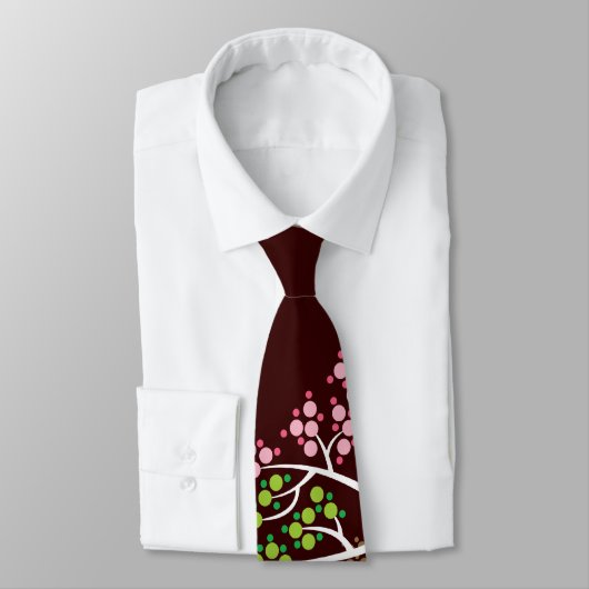 ブラウンのカスタムなタイのお洒落な4本の季節の木 ネクタイ (タイ)