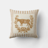 ブラウンのカチカチ音をたてることのリースを持つ農場牛 クッション (裏面)