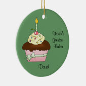 ブラウンのカップケーキのクリスマスのオーナメント セラミックオーナメント (右)