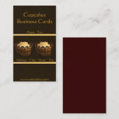 ブラウンのカップケーキのベーカリーの名刺 名刺 (正面/裏面)