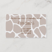 ブラウンのキリンのプリントパターン 名刺 (裏面)