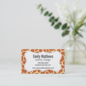 ブラウンのキリンパターン 名刺 (スタンド正面)