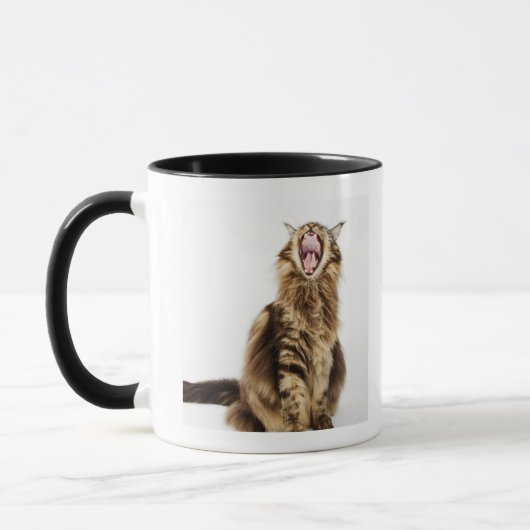 ブラウンのクラシックで主要なあらいぐまの虎猫 マグカップ (左)