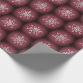 ブラウンのクリスマス 白い雪の結晶の包装紙 ラッピングペーパー (角)