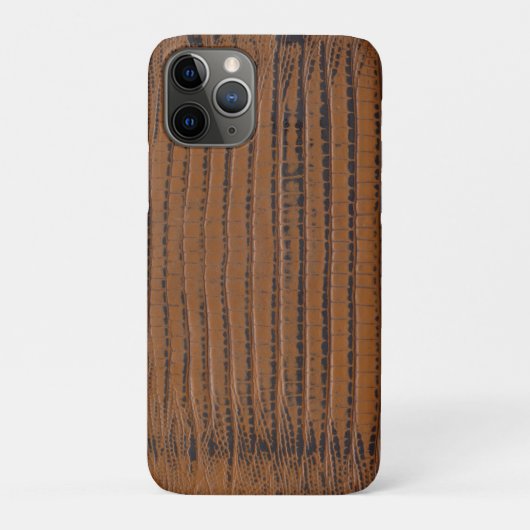 ブラウンのクロコダイル スキン柄 Case-Mate iPhoneケース (裏)