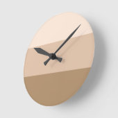 ブラウンのグラデーションなストライプの ラウンド壁時計 (傾斜)