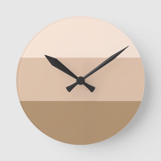 ブラウンのグラデーションなストライプの ラウンド壁時計 (正面)
