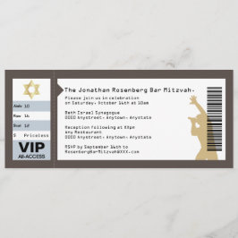 ブラウンのコンサートのチケットのバーの（ユダヤ教の）バル・ミツバーの招待状 招待状