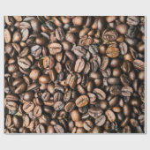ブラウンのコーヒー豆の背景 ラッピングペーパー (フラット)