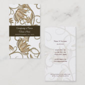 ブラウンのサロンのスパの美容師 名刺 (正面/裏面)