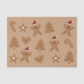 ブラウンのジンジャーブレッドのクリスマスクッキー 薄葉紙 (正面)